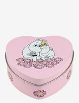 Muurla - Moomin Heart Shaped Tin Jar Together 10X10Cm - Mini dėžutė - Rožinė