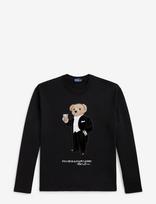 Polo Ralph Lauren - Martini Polo Bear Cotton Jersey Tee - Marškinėliai ilgomis rankovėmis - Juoda