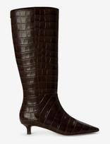 Lauren Ralph Lauren - Francesca Croc-Embossed Tall Boot Heel - Ilgaauliai batai - Ruda