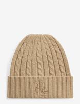 Lauren Ralph Lauren - Embroidered-Logo Cable-Knit Beanie - Kepurė - Smėlio
