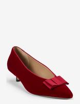 Lauren Ralph Lauren - Francesca Bow-Trim Velvet Pump - Aukštakulniai - Raudona