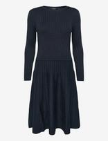 Lauren Ralph Lauren - Mini-Cable & Rib-Knit Long-Sleeve Dress - Megzta liemenė - Tamsiai mėlyna