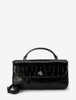 Lauren Ralph Lauren - Croc-Embossed Marcy Crossbody Wallet - Rankinė per petį - Juoda