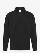 Calvin Klein - Ls Crinkle Crepe Spacer Qtr Zip - Megztinis su užtrauktuku - Juoda