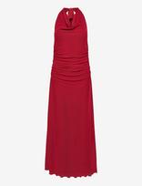 Bubbleroom - Drapy Halterneck Mesh Dress - Ilga suknelė - Raudona
