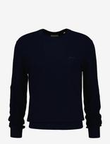 Gant - Herringbone Textured C-Neck - Apvalios apykaklės megztinis - Tamsiai mėlyna