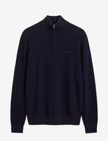 Gant - Herringbone Texture Half Zip - Megztinis su užtrauktuku - Tamsiai mėlyna