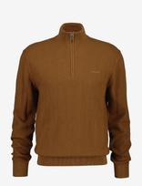 Gant - Herringbone Texture Half Zip - Megztinis su užtrauktuku - Ruda
