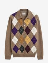 Gant - Superfine Lambswool Argyle Polo - Polo marškinėliai ilgomis rankovėmis - Ruda