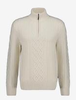 Gant - Wool Blend Cable Knit Half Zip - Megztinis su užtrauktuku - Kreminė spalva