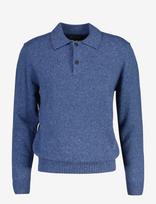 Gant - Wool Blend Neps Polo - Polo marškinėliai ilgomis rankovėmis - Mėlyna