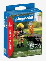 PLAYMOBIL - Firefighter With Make-Believe Fire - Playmobil Special Plus - Marga / raštuota