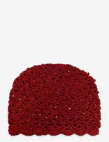 SUI AVA - Crochet Sequin Hat - Kepurė - Raudona