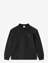Mads Nørgaard - Light Terry Jan Polo L/S - Marškinėliai ilgomis rankovėmis - Juoda