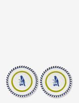 POLSPOTTEN - Plates Bird Patterned Set 2 - Vakarienės lėkštės - Žalia