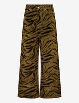 Ganni - Khaki Printed Denim Baggy Jeans - Platūs džinsai - Chaki spalva