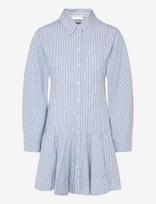 Ganni - Stripe Shirt Dress - Trumpa suknelė - Mėlyna