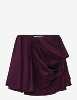 Ganni - Technical Stretch Satin Draped Mini Skirt - Trumpas sijonas - Raudona