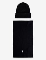 Polo Ralph Lauren - Rib-Knit Cotton Beanie & Scarf Gift Set - Kepurė - Tamsiai mėlyna