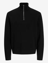 Jack & Jones - Jprblamilano Stitch Knit Half Zip Sn - Megztinis su užtrauktuku - Juoda