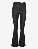 NOISY MAY - Nmsallie Hw Flare Coated Pants Noos - Odinės tamprės-kelnės - Juoda