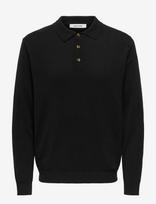 ONLY & SONS - Onsloui Reg 12 Ls Mel Polo Knit Noos - Polo marškinėliai ilgomis rankovėmis - Juoda