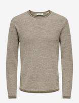 ONLY & SONS - Onseric Reg 12 Struc Crew Knit Noos - Apvalios apykaklės megztinis - Smėlio