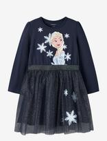 Name It - Nmfosimi Frozen Ls Tulle Dress Noos Wdi - Suknelė ilgomis rankovėmis - Tamsiai mėlyna