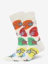 Happy Socks - Elton John Glasses Sock - Įprastos kojinės - Balta