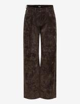 ONLY - Onlisla Real Suede Pant Otw - Odinės tamprės-kelnės - Ruda