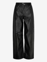 Topshop - Tstalla Coated Barrel Trousers - Odinės tamprės-kelnės - Juoda