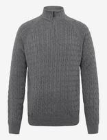 Bruun & Stengade - Bs Simbel Regular Fit Knitwear - Megztinis su užtrauktuku - Pilka