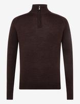Bruun & Stengade - Bs Pelle Regular Fit Knitwear - Megztinis su užtrauktuku - Ruda