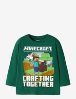 Name It - Nmmsyver Minecraft Ls Nreg Top Bfu - Ilgarankoviai marškinėliai - Žalia