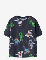 Name It - Nkmstef Minecraft Ss Poly Nreg Top Bfu - Marškinėliai trumpomis rankovėmis - Tamsiai mėlyna