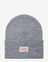 ONLY & SONS - Onsisaac Flat Knit Logo Beanie Noos - Kepurė - Pilka