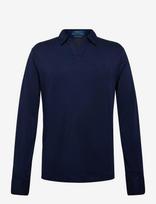 Polo Ralph Lauren - 50/1 Interlock-Knt-Polo - V formos iškirptės megztinis - Tamsiai mėlyna