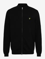 Lyle & Scott - Relaxed Cotton Merino Full Zip Jumper - Megztinis su užtrauktuku - Juoda