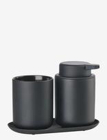 Zone Denmark - Bathroom Set Ume 3 Parts - Muilo pompos ir muilo puodeliai - Juoda