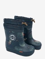 Mikk-line - Wellies Winter Aop - Barefoot - Žieminiai batai su raišteliais - Tamsiai mėlyna