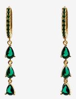 Pipol's Bazaar - Sandrine Tres Ear Gold Green - Kabantys auskarai - Žalia