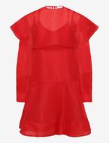 Ganni - Organza Circle Collar Mini Dress - Trumpa suknelė - Raudona