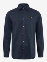 Lyle & Scott - Herringbone Flannel Shirt - Flaneliniai marškiniai - Tamsiai mėlyna