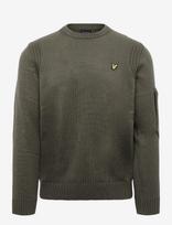 Lyle & Scott - Rib Insert Crew Neck Jumper - Apvalios apykaklės megztinis - Chaki spalva