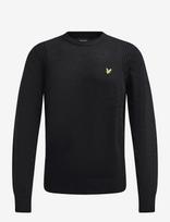 Lyle & Scott - Rib Insert Crew Neck Jumper - Apvalios apykaklės megztinis - Juoda