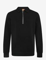 Mos Mosh Gallery - Mmgabel Zip Polo Sweat - Polo marškinėliai ilgomis rankovėmis - Juoda