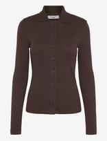 Marc O'Polo - Jersey Blouse, Lsl, Polo Collar, Rib - Marškinėliai ilgomis rankovėmis - Ruda