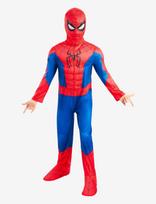 Rubies - Sbn Spiderman Dlx - Padded Jumpsuit W/ Boot Tops, Snood - Personažų kostiumas - Raudona