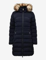 Superdry - Hood Faux Fur Fuji Mid Length - Žieminis paltas - Tamsiai mėlyna