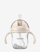 Mininor - Straw Bottle Tritan 220Ml "Cloudy Morning" - Gertuvė - Kreminė spalva